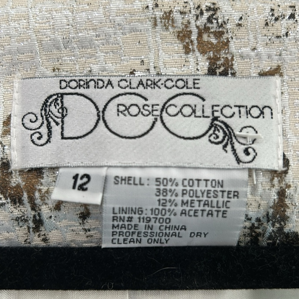 Stunning metallic sheen Dorinda Clark- Cole Rose Collection jacket Size 12 - Picture 5 of 5